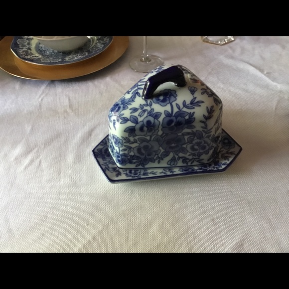 Blue and white cheese server chinoiserie - Picture 2 of 4